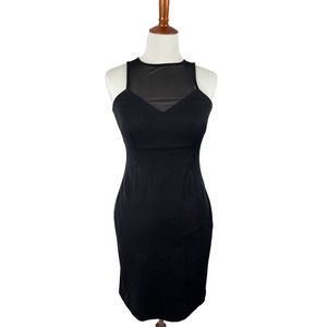 Banana Republic Black Mesh Bodycon Sleeveless Dress Size 2